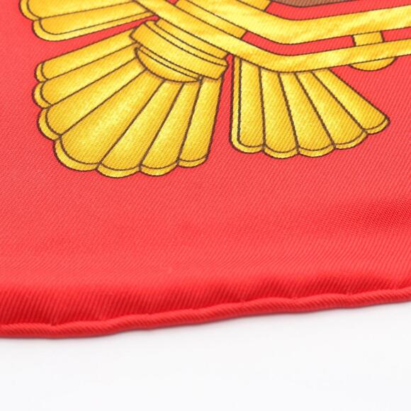 HERMES Red Silk Scarf - Picture 5 of 6